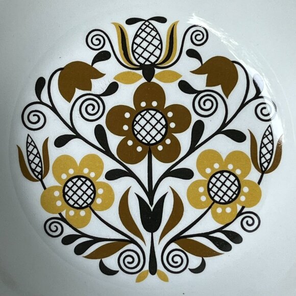 Folklore Ironstone ware by Myott England 2 Cereal Bowls 6,5" Brown Flowers - Picture 6 of 13